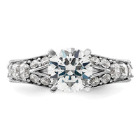 14kw 5/8ct Lab Grown Diamond VS/SI+ G+ 1 1/2ct Center Round Semi Eng Ring