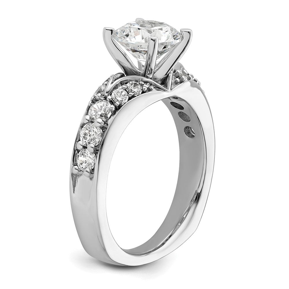 14kw 5/8ct Lab Grown Diamond VS/SI+ G+ 1 1/2ct Center Round Semi Eng Ring