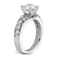14kw 5/8ct Lab Grown Diamond VS/SI+ G+ 1 1/2ct Center Round Semi Eng Ring