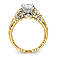 14k 5/8ct Lab Grown Diamond VS/SI+ G+ 1ct Oval Center Semi Eng Ring