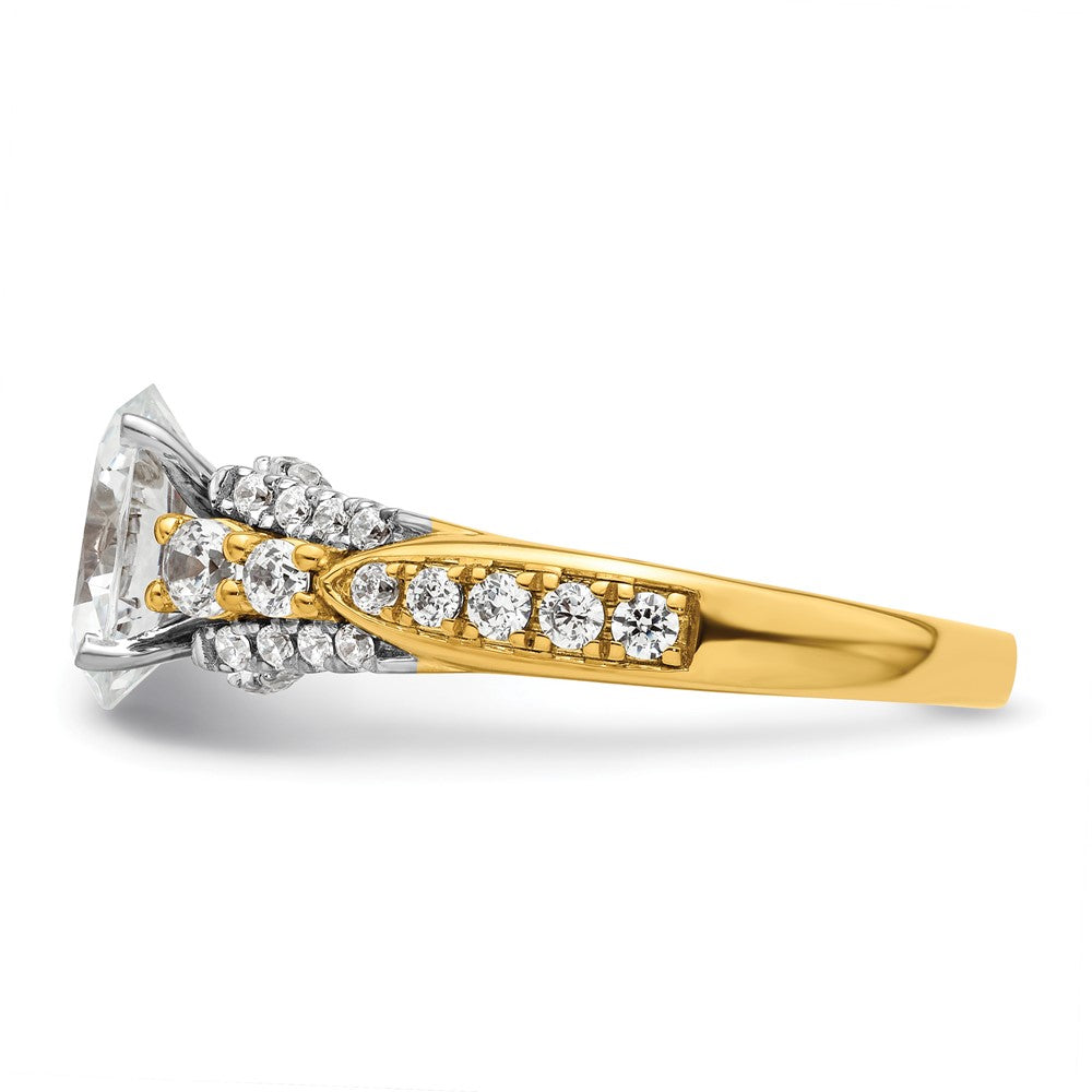 14k 5/8ct Lab Grown Diamond VS/SI+ G+ 1ct Oval Center Semi Eng Ring