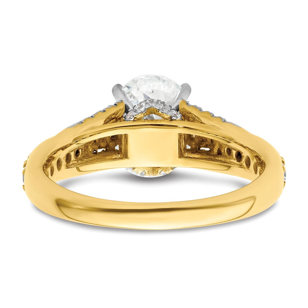 14k 5/8ct Lab Grown Diamond VS/SI+ G+ 1ct Oval Center Semi Eng Ring