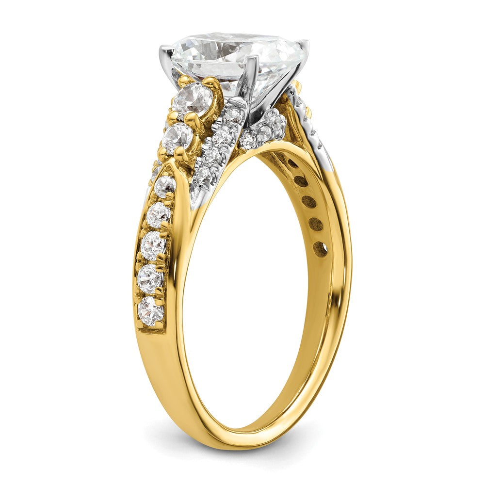 14k 5/8ct Lab Grown Diamond VS/SI+ G+ 1ct Oval Center Semi Eng Ring