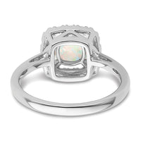 14kw 1/4ct Lab Grown Dia VS/SI+ G+ Oct Birthstone Cr Opal Halo Ring