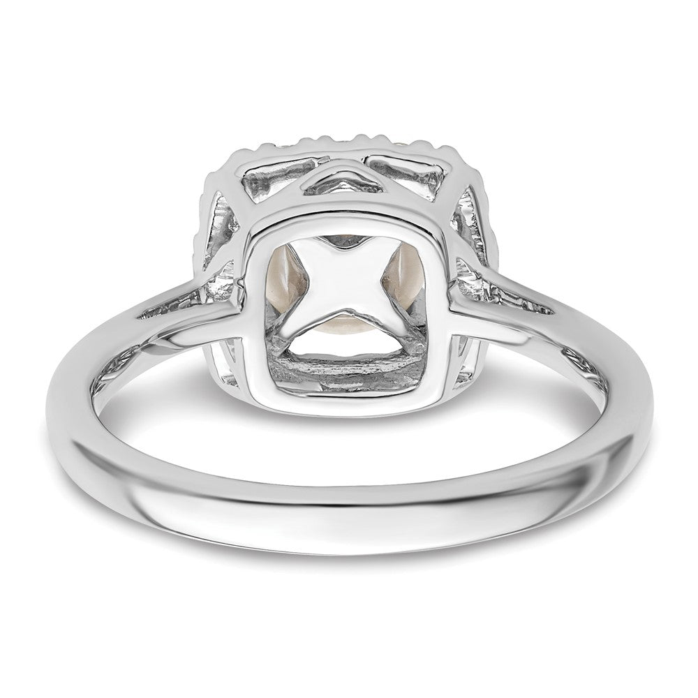 14kw 1/4ct Lab Grown Dia VS/SI+ G+ June Birthstone FWC Pearl Halo Ring