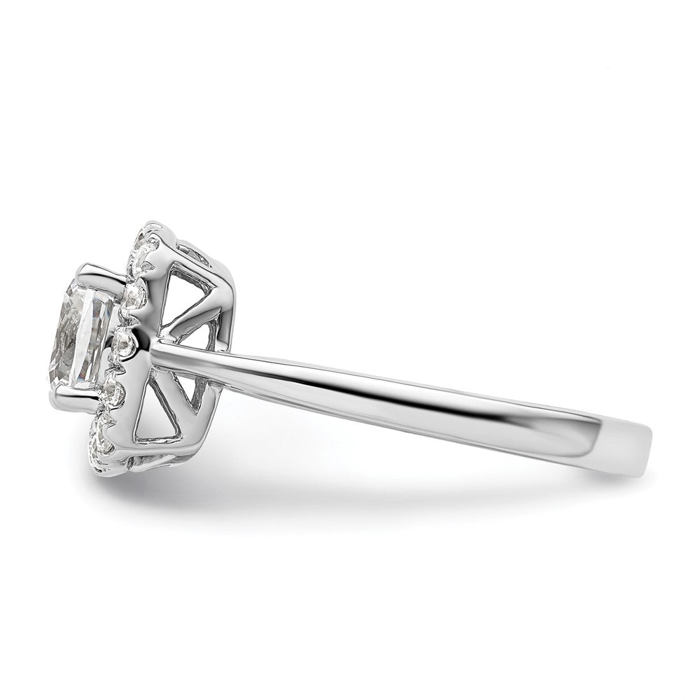 14kw 1/4ct Lab Grown Dia VS/SI+ G+ April Birthstone White Sapphire Ring