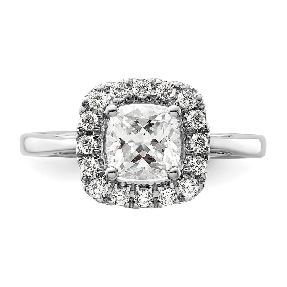 14kw 1/4ct Lab Grown Dia VS/SI+ G+ April Birthstone White Sapphire Ring