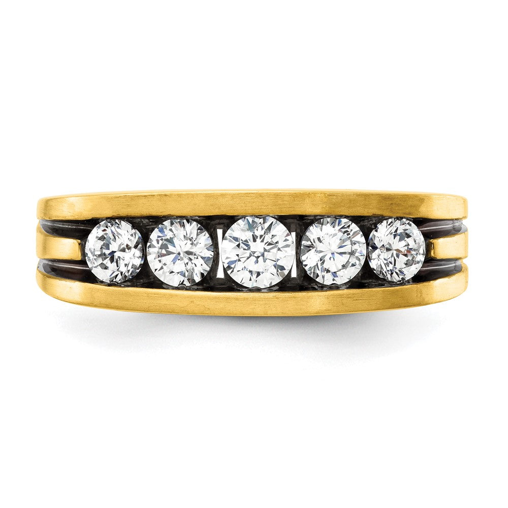 14k w/ Black Rhodium 1 ct Lab Grown Diamond VS/SI+ G+ Comp Men's Ring