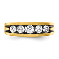 14k w/ Black Rhodium 1 ct Lab Grown Diamond VS/SI+ G+ Comp Men's Ring