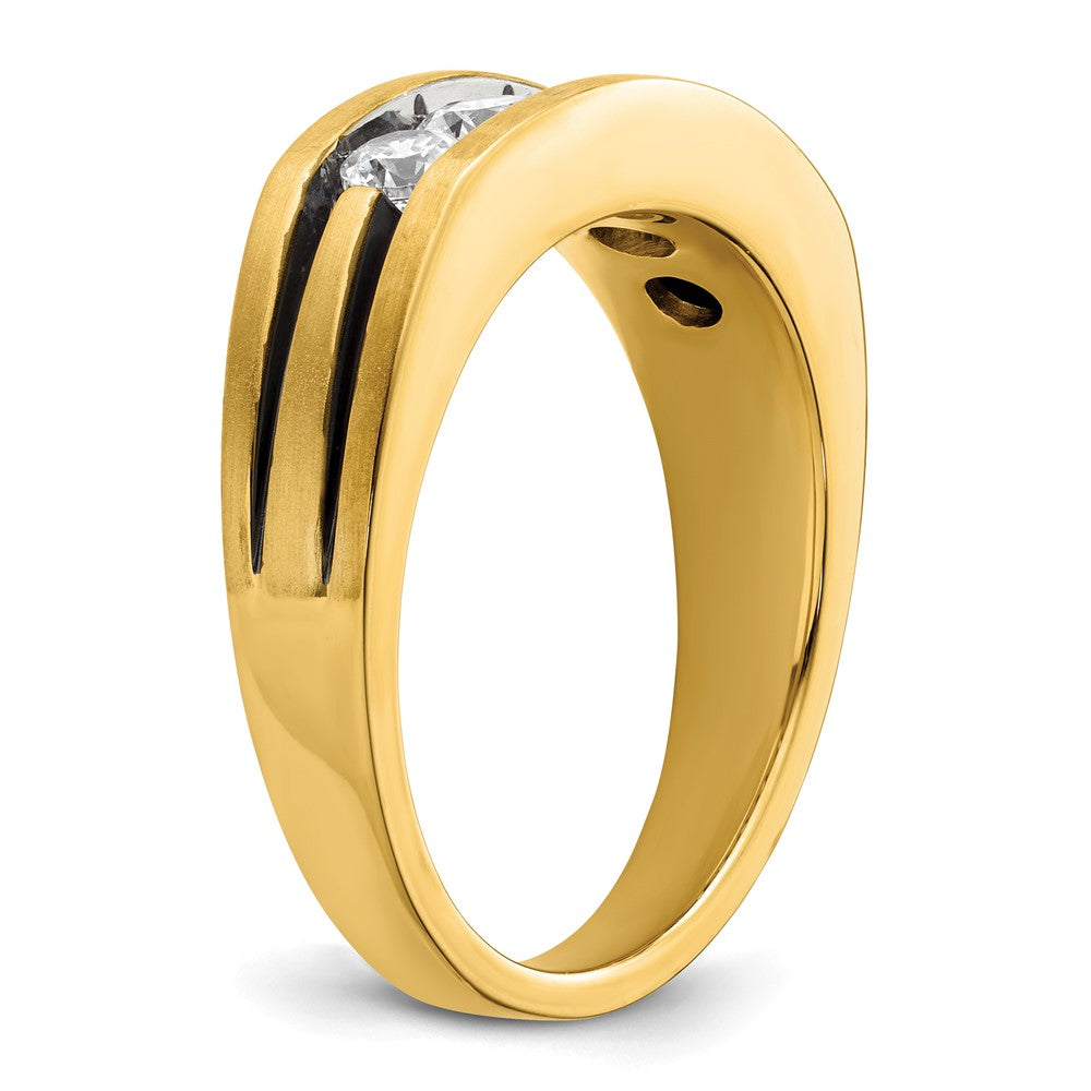 14k w/ Black Rhodium 1 ct Lab Grown Diamond VS/SI+ G+ Comp Men's Ring