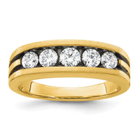 14k w/ Black Rhodium 1 ct Lab Grown Diamond VS/SI+ G+ Comp Men's Ring