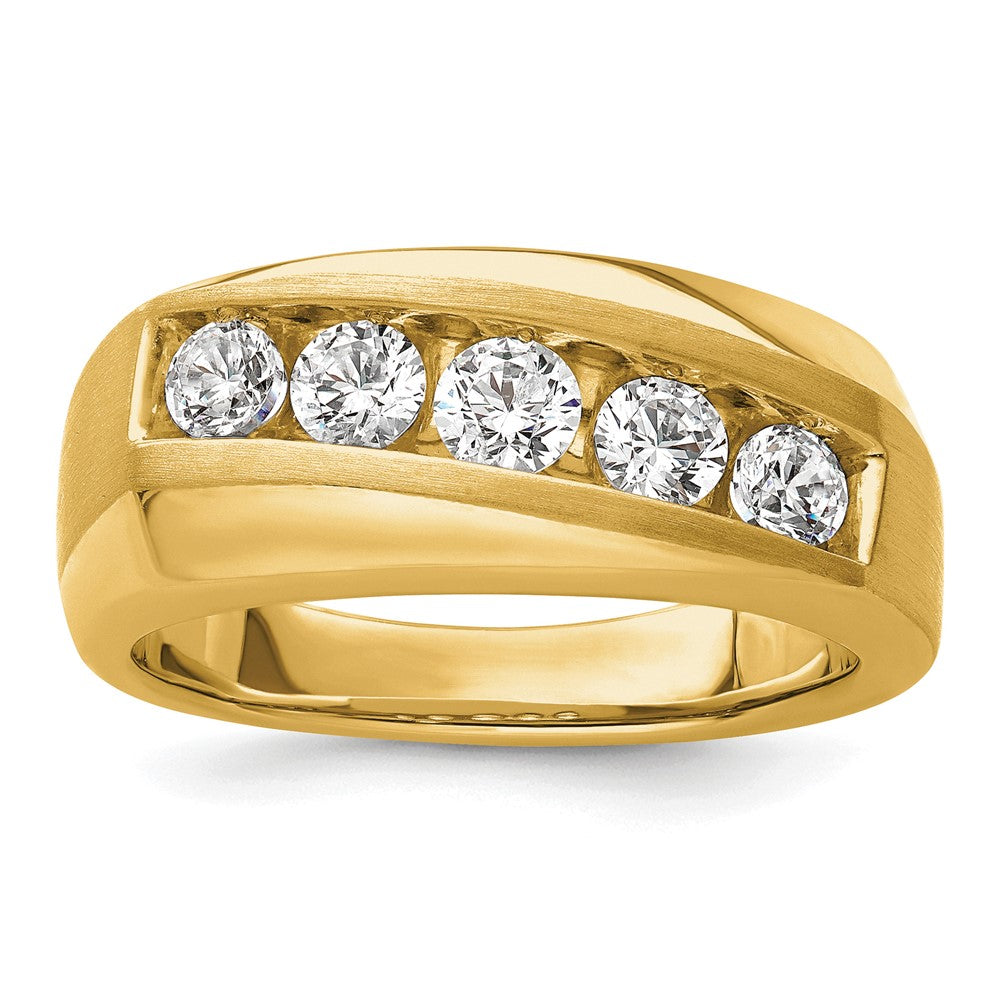 10k 1 ct Lab Grown Diamond VS/SI+ G+ 5 Stone Complete Men's Ring