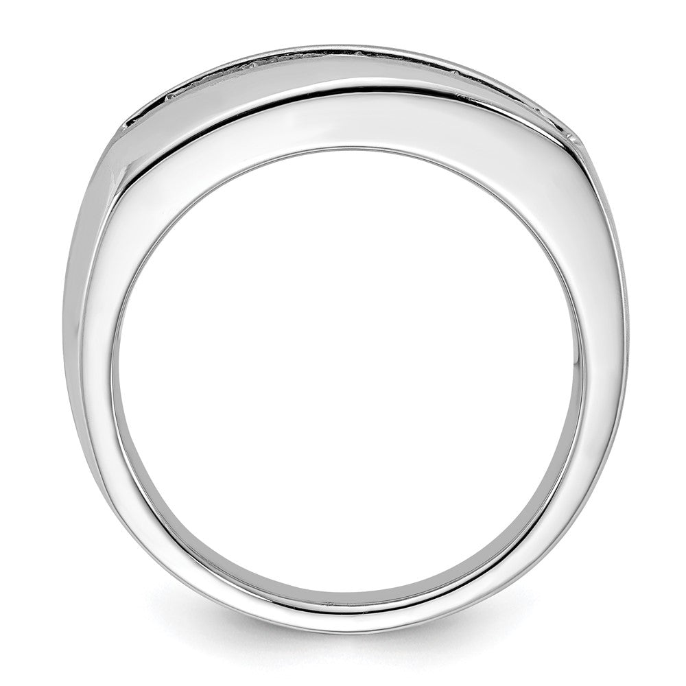 10k White Gold 1 ct Lab Grown Dia VS/SI+ G+ 5 Stone Complete Men's Ring