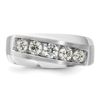 10k White Gold 1 ct Lab Grown Dia VS/SI+ G+ 5 Stone Complete Men's Ring