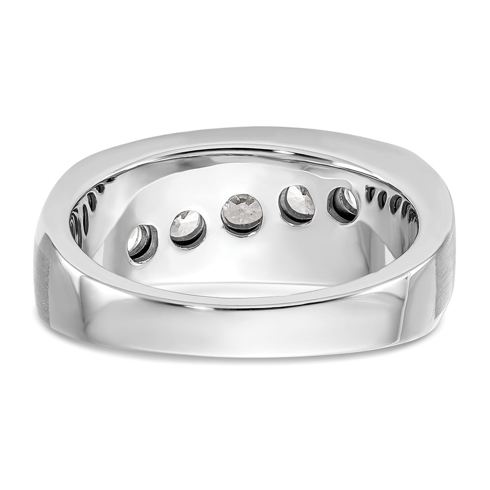 10k White Gold 1 ct Lab Grown Dia VS/SI+ G+ 5 Stone Complete Men's Ring
