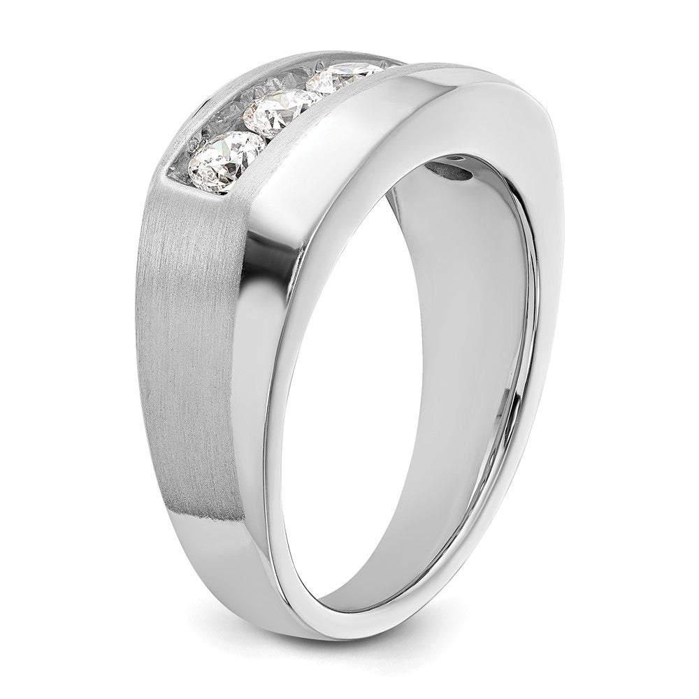 10k White Gold 1 ct Lab Grown Dia VS/SI+ G+ 5 Stone Complete Men's Ring