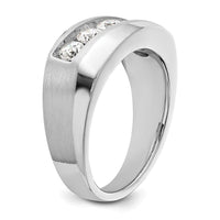 10k White Gold 1 ct Lab Grown Dia VS/SI+ G+ 5 Stone Complete Men's Ring