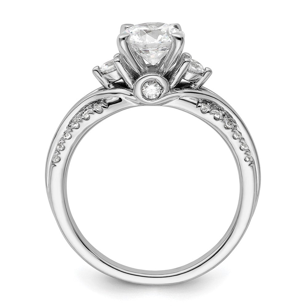 14k White Gold 3/8 ct Lab Grown Diamond VS/SI+ G+ 1 ct Center Semi Eng Ring
