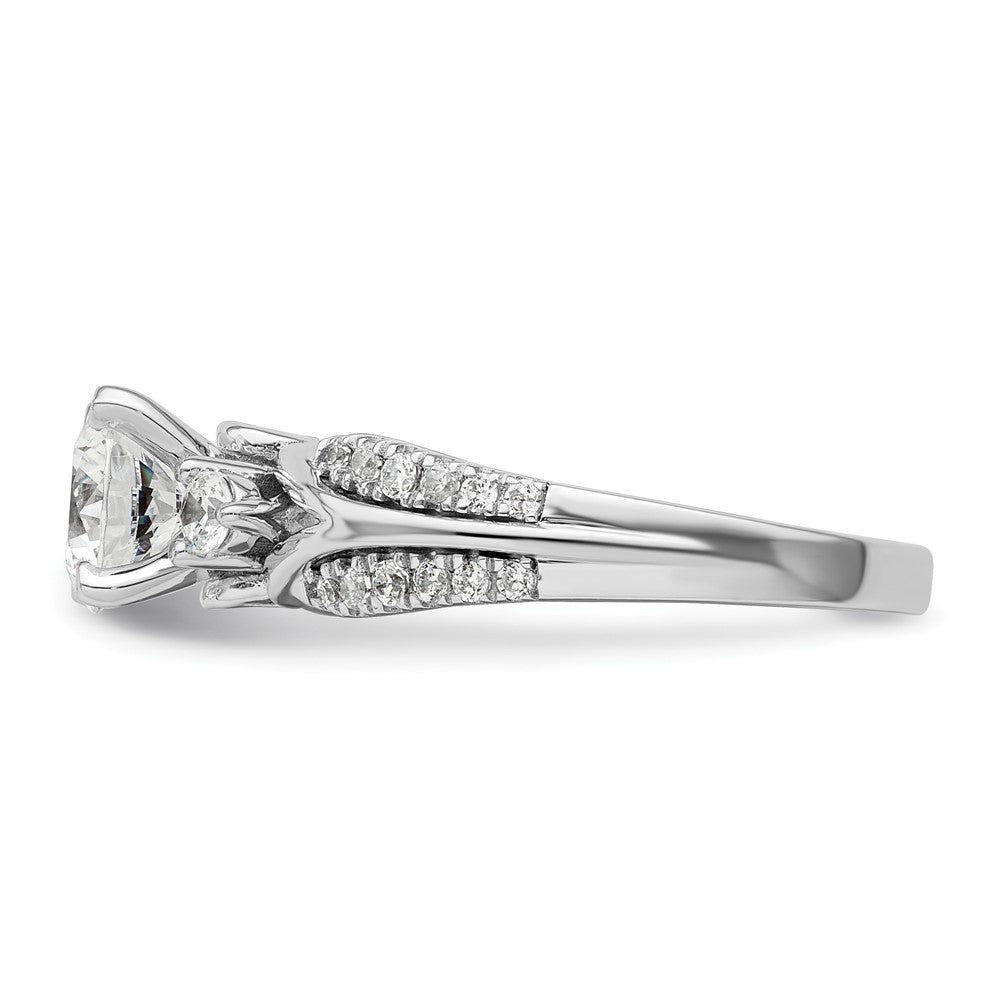 14k White Gold 3/8 ct Lab Grown Diamond VS/SI+ G+ 1 ct Center Semi Eng Ring