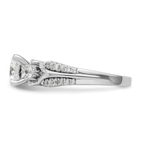14k White Gold 3/8 ct Lab Grown Diamond VS/SI+ G+ 1 ct Center Semi Eng Ring