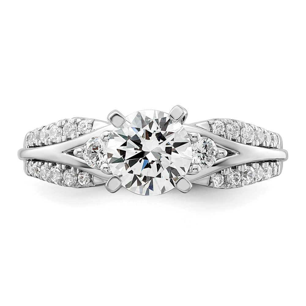14k White Gold 3/8 ct Lab Grown Diamond VS/SI+ G+ 1 ct Center Semi Eng Ring