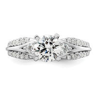 14k White Gold 3/8 ct Lab Grown Diamond VS/SI+ G+ 1 ct Center Semi Eng Ring