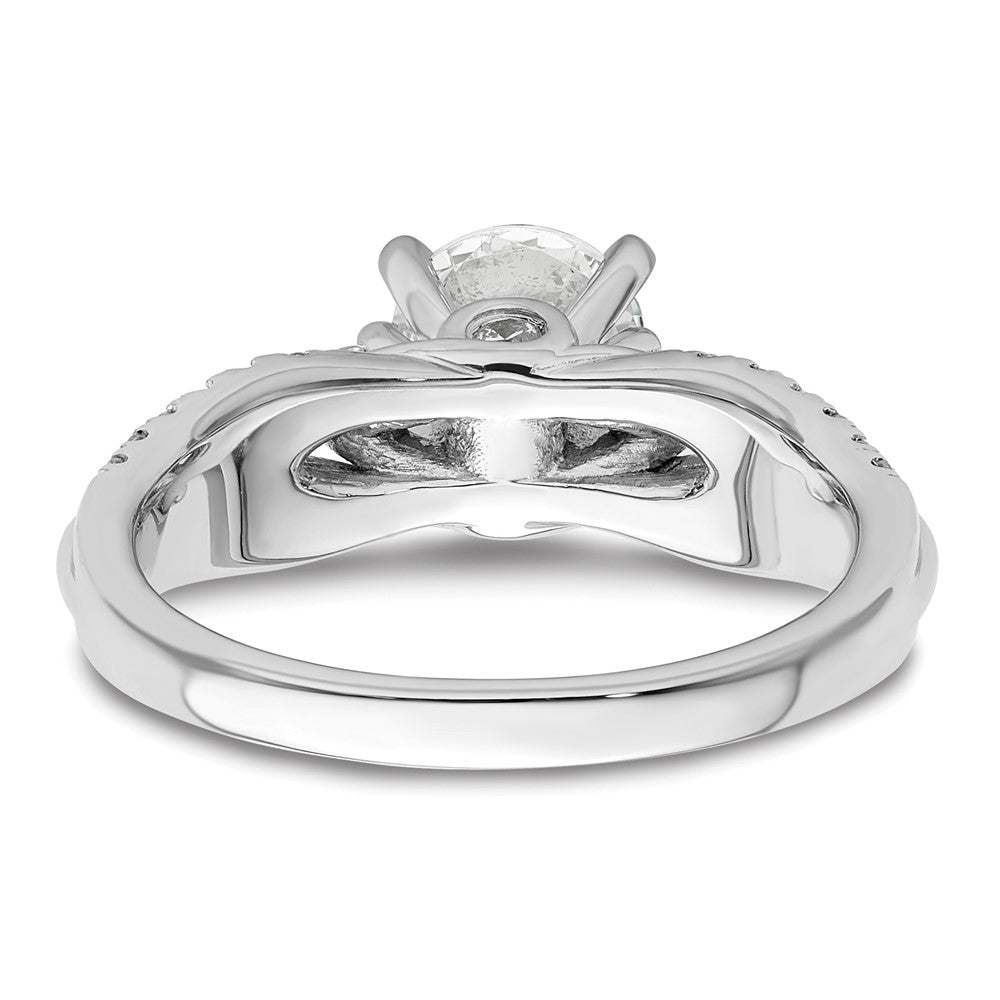 14k White Gold 3/8 ct Lab Grown Diamond VS/SI+ G+ 1 ct Center Semi Eng Ring