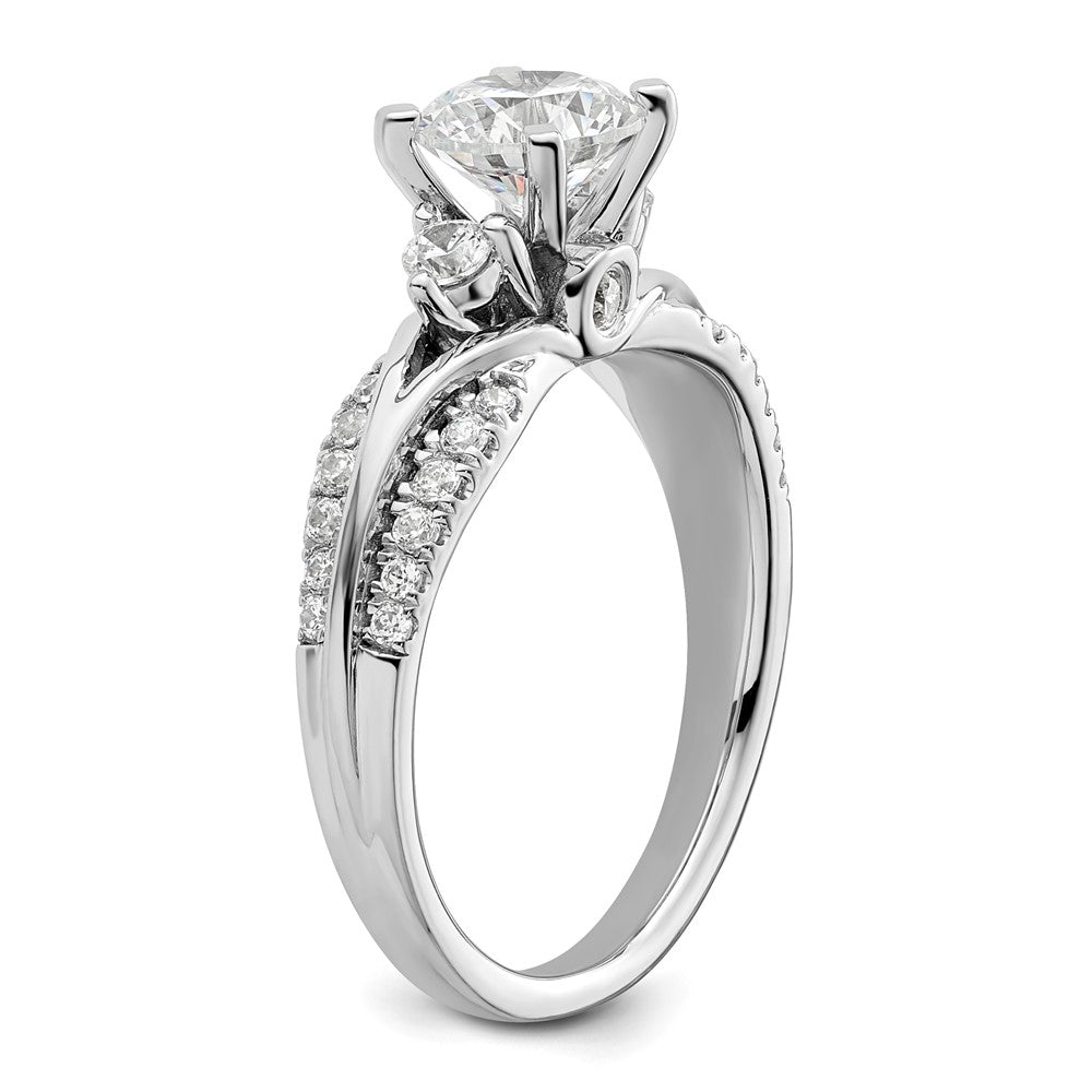 14k White Gold 3/8 ct Lab Grown Diamond VS/SI+ G+ 1 ct Center Semi Eng Ring