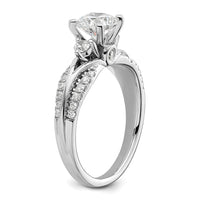 14k White Gold 3/8 ct Lab Grown Diamond VS/SI+ G+ 1 ct Center Semi Eng Ring