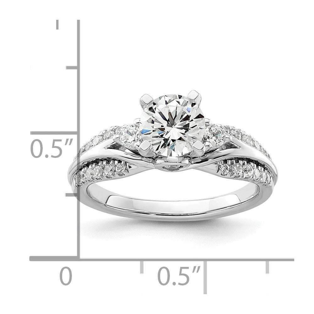 14k White Gold 3/8 ct Lab Grown Diamond VS/SI+ G+ 1 ct Center Semi Eng Ring