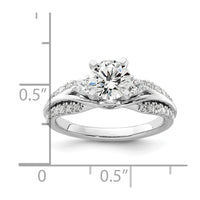 14k White Gold 3/8 ct Lab Grown Diamond VS/SI+ G+ 1 ct Center Semi Eng Ring