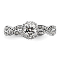 10kw 3/4ct Lab Grown Diamond VS/SI+ G+ Round Comp Fancy Halo Eng Ring