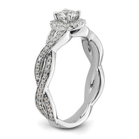 10kw 3/4ct Lab Grown Diamond VS/SI+ G+ Round Comp Fancy Halo Eng Ring