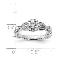 14kw 3/4ct Lab Grown Diamond VS/SI+ G+ Round Comp Fancy Halo Eng Ring