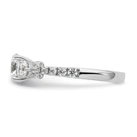 14k White Gold 3/4 ct Lab Grown Dia VS/SI+ G+ 1 ct Center Semi Engmnt Ring