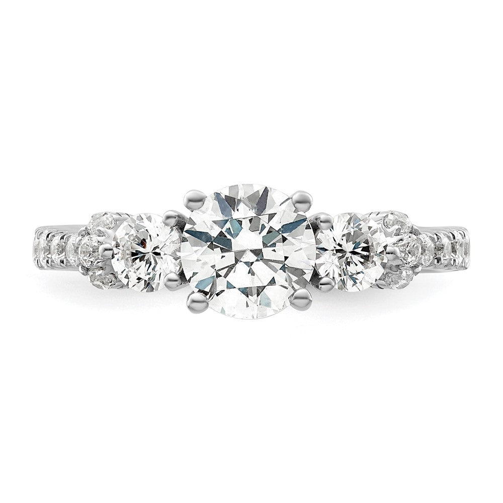 14k White Gold 3/4 ct Lab Grown Dia VS/SI+ G+ 1 ct Center Semi Engmnt Ring