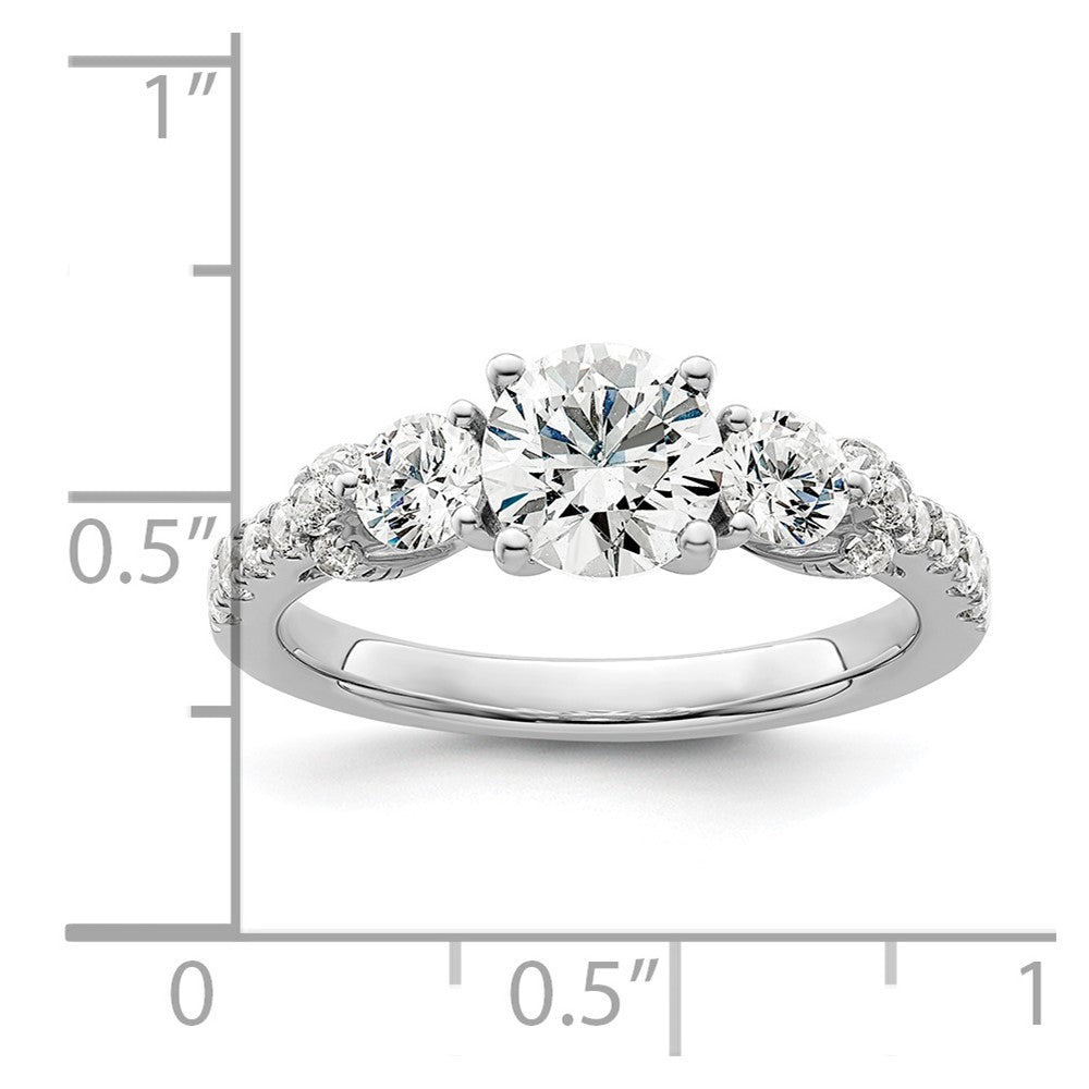 14k White Gold 3/4 ct Lab Grown Dia VS/SI+ G+ 1 ct Center Semi Engmnt Ring