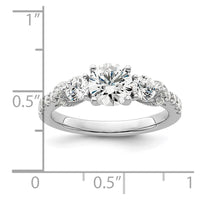 14k White Gold 3/4 ct Lab Grown Dia VS/SI+ G+ 1 ct Center Semi Engmnt Ring