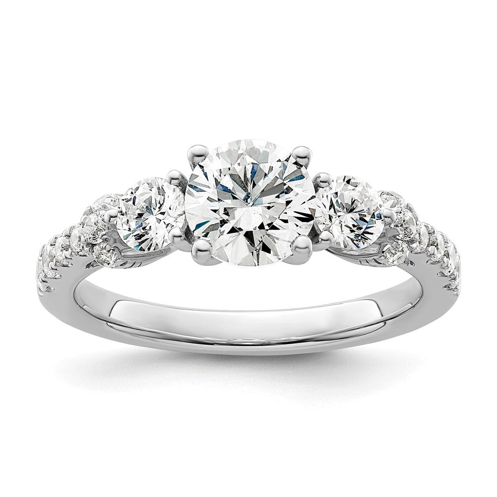 14k White Gold 3/4 ct Lab Grown Dia VS/SI+ G+ 1 ct Center Semi Engmnt Ring