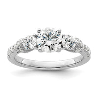 14k White Gold 3/4 ct Lab Grown Dia VS/SI+ G+ 1 ct Center Semi Engmnt Ring