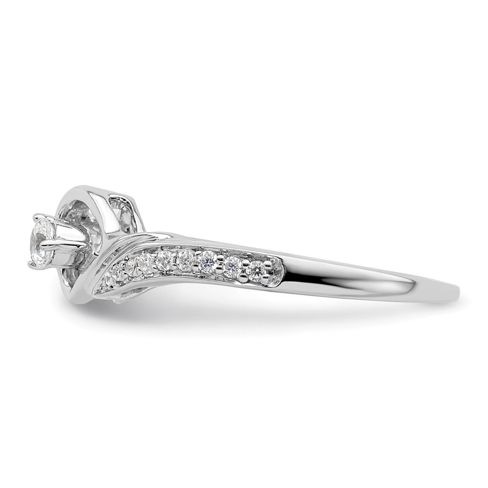 14k White Gold 1/5ct Lab Grown Diamond VS/SI+ G+ Comp Petite Eng Ring