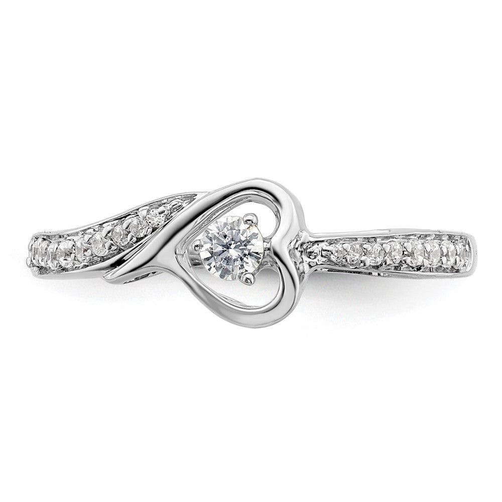 14k White Gold 1/5ct Lab Grown Diamond VS/SI+ G+ Comp Petite Eng Ring