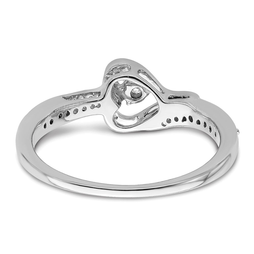 14k White Gold 1/5ct Lab Grown Diamond VS/SI+ G+ Comp Petite Eng Ring