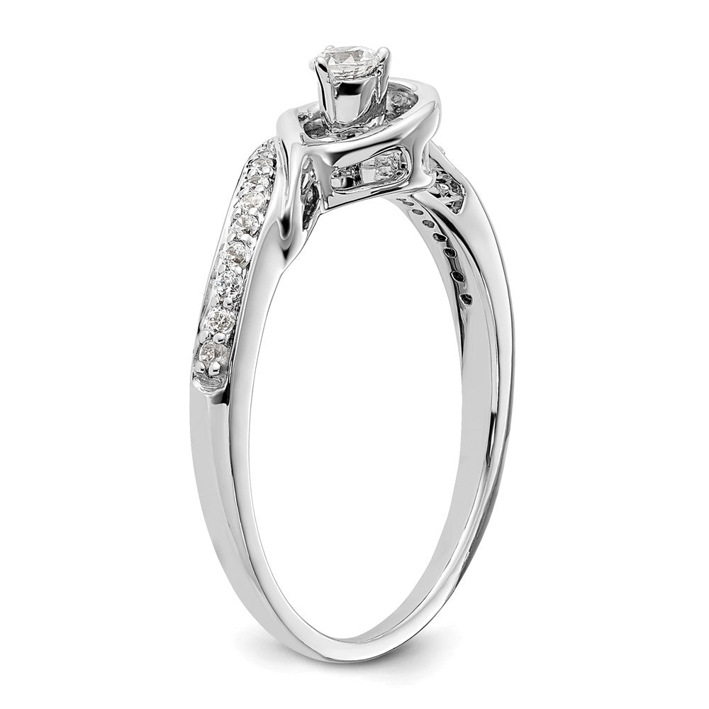 14k White Gold 1/5ct Lab Grown Diamond VS/SI+ G+ Comp Petite Eng Ring