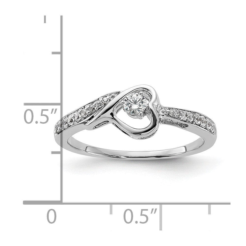 14k White Gold 1/5ct Lab Grown Diamond VS/SI+ G+ Comp Petite Eng Ring