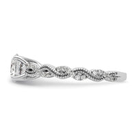 14k White Gold 1/5 ct Lab Grown Dia VS/SI+ G+ 1 ct Center Semi Eng Ring