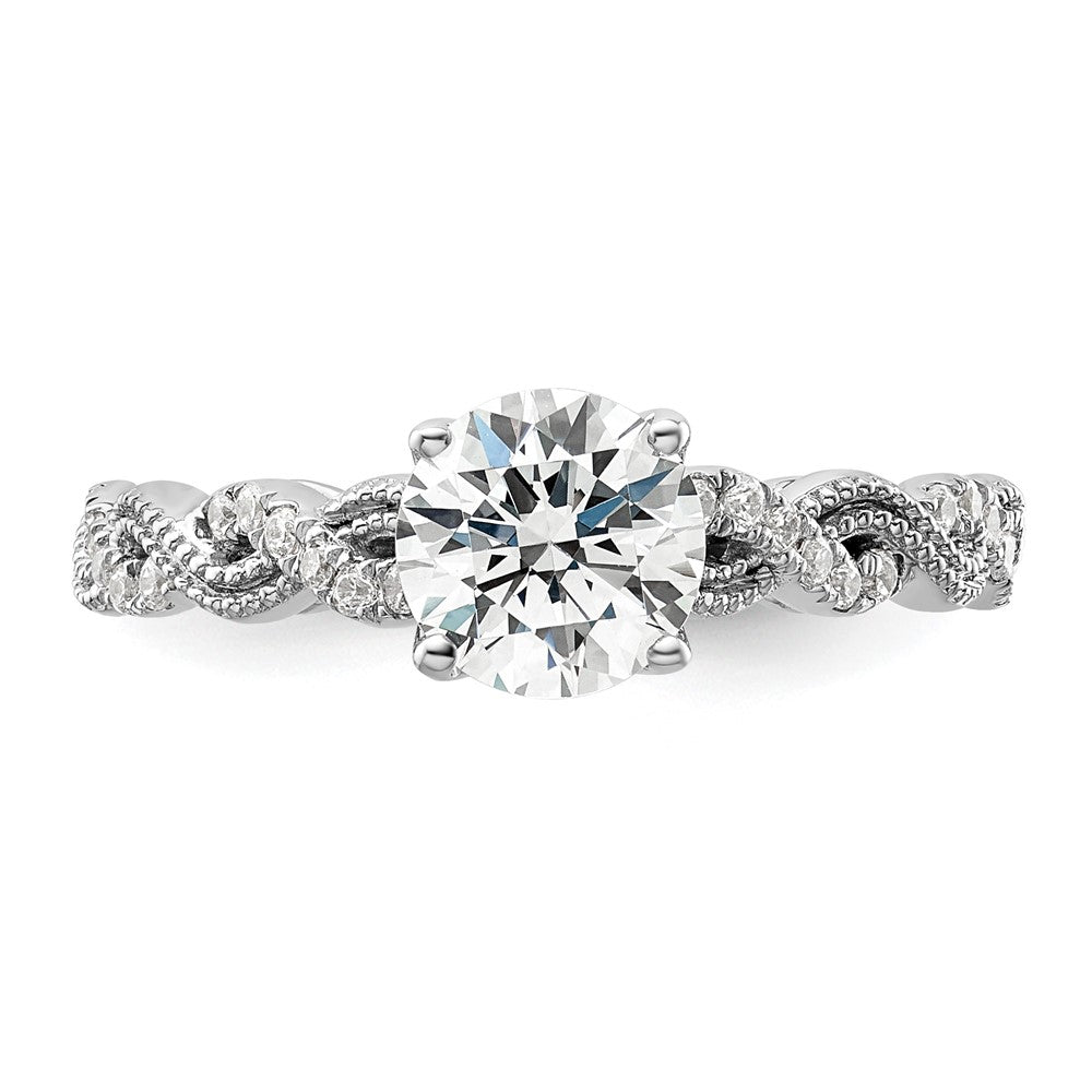 14k White Gold 1/5 ct Lab Grown Dia VS/SI+ G+ 1 ct Center Semi Eng Ring