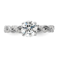 14k White Gold 1/5 ct Lab Grown Dia VS/SI+ G+ 1 ct Center Semi Eng Ring