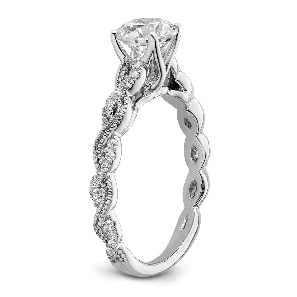 14k White Gold 1/5 ct Lab Grown Dia VS/SI+ G+ 1 ct Center Semi Eng Ring