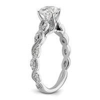 14k White Gold 1/5 ct Lab Grown Dia VS/SI+ G+ 1 ct Center Semi Eng Ring